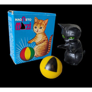 Vintage Mizzi Magneto West Germany No. 3106 Black Cat & Beach Ball with Box